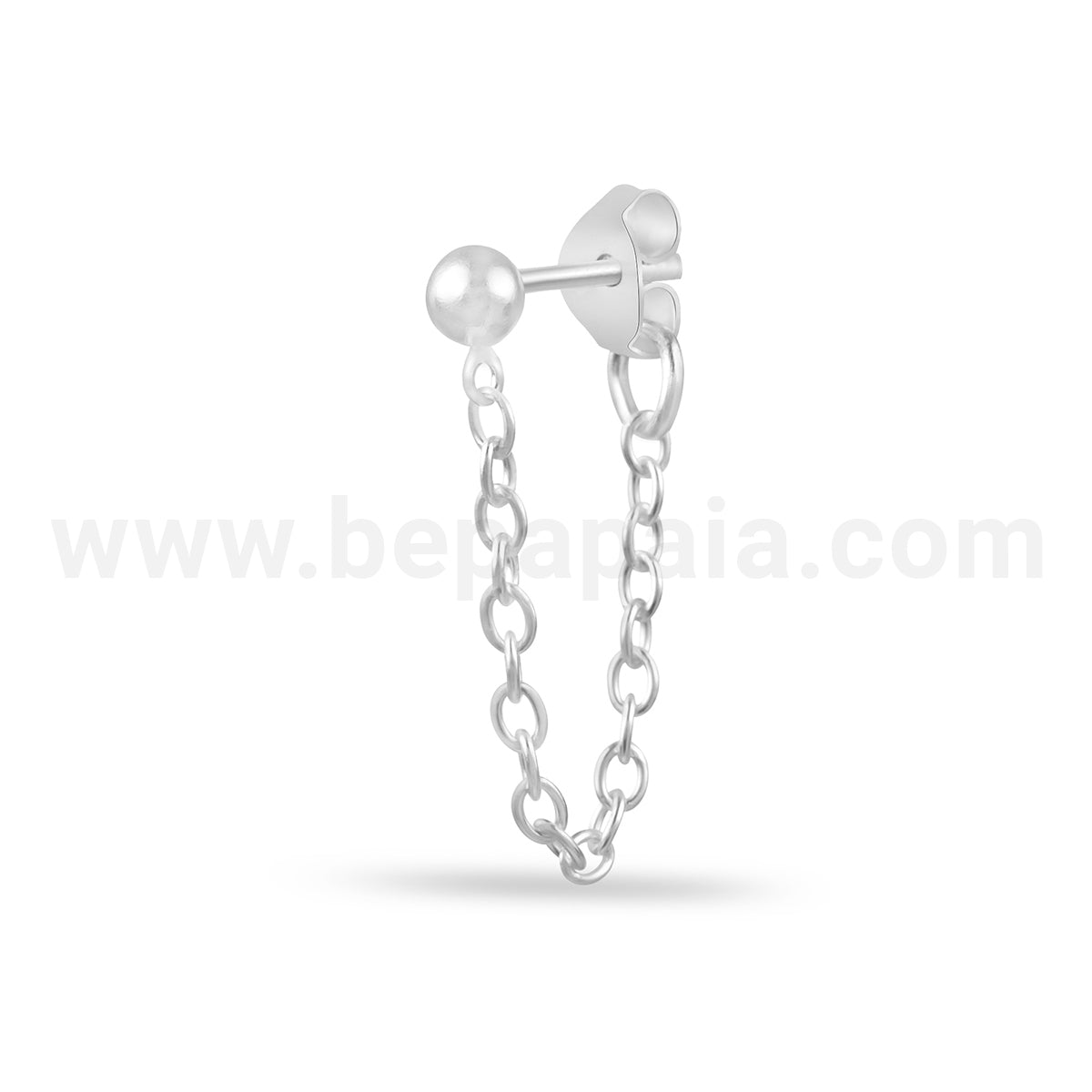 Mini orecchino in argento con catena