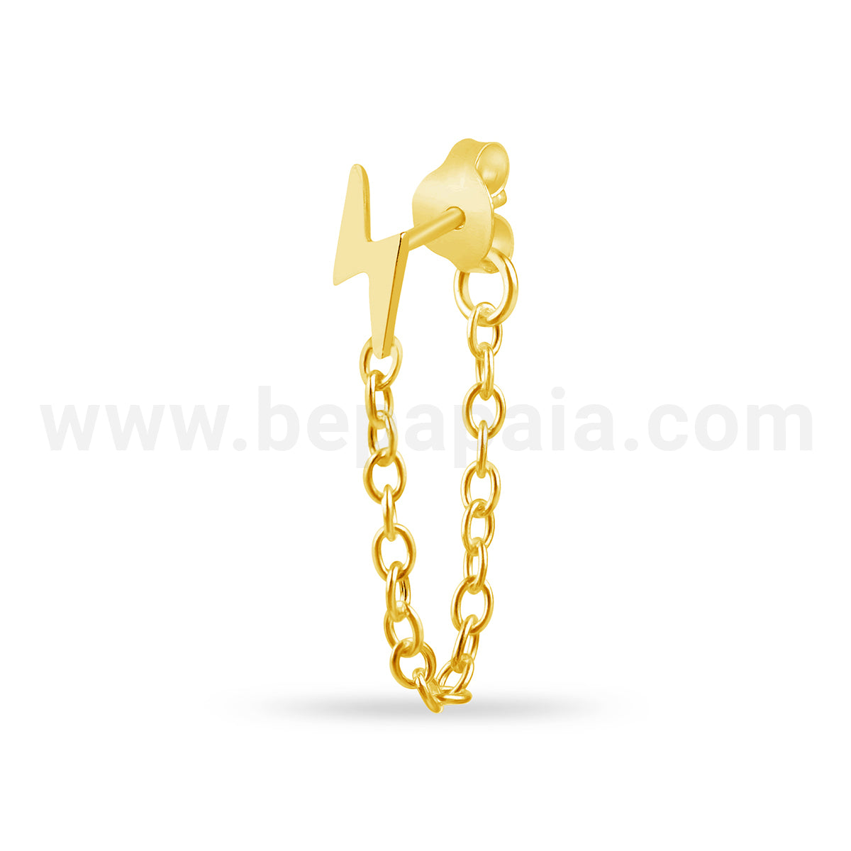 Pendiente de plata mini dorado con cadena