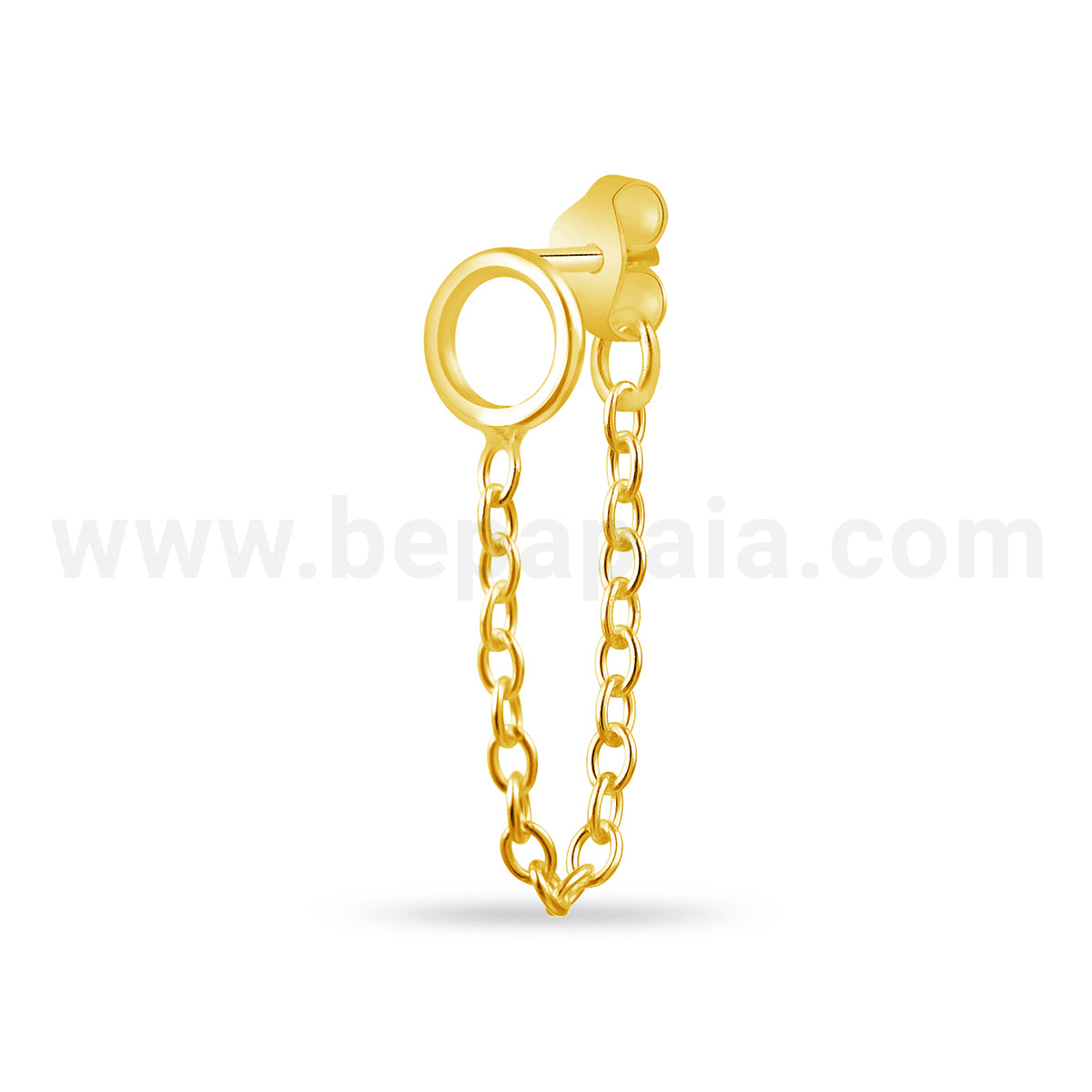 Pendiente de plata mini dorado con cadena