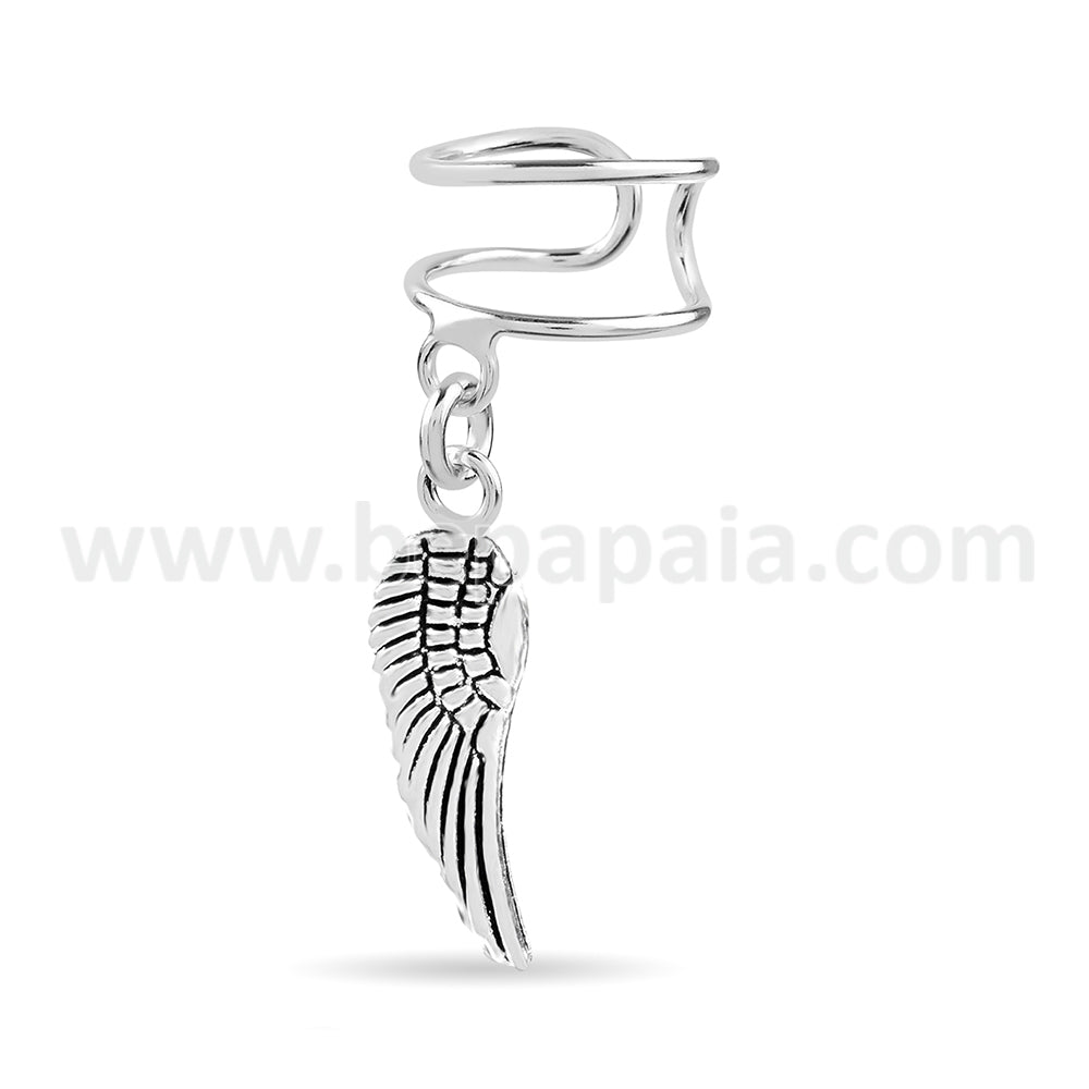 Sterling silver earcuff with hanging jewels