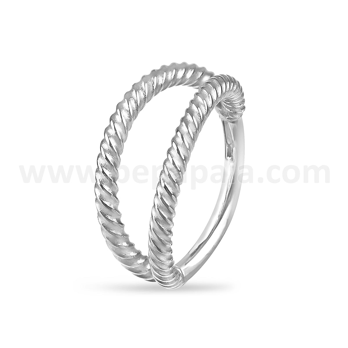 Surgical steel double segment ring pyramidal & wire edge