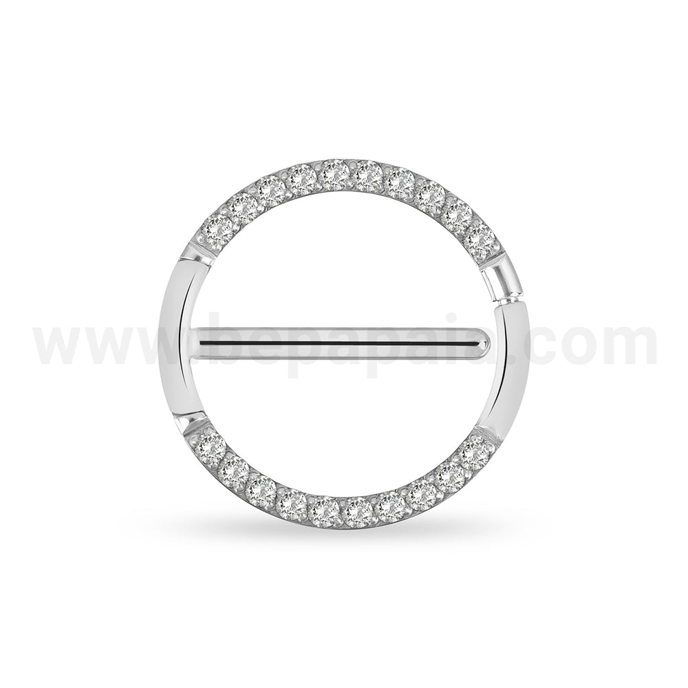 Hoop earring Surgical steel click for the nipple with bright