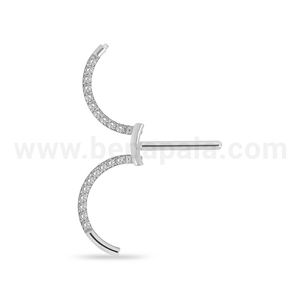 Hoop earring Surgical steel click for the nipple with bright