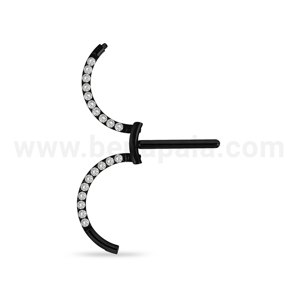 Hoop earring Surgical steel click for the nipple with bright