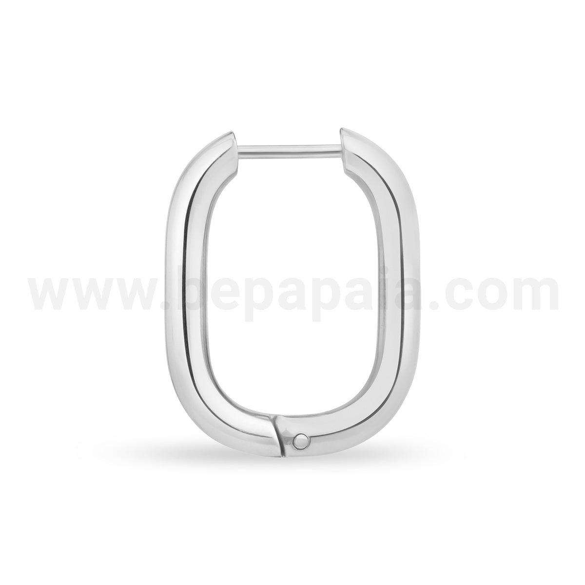 Steel rectangular hoop earring