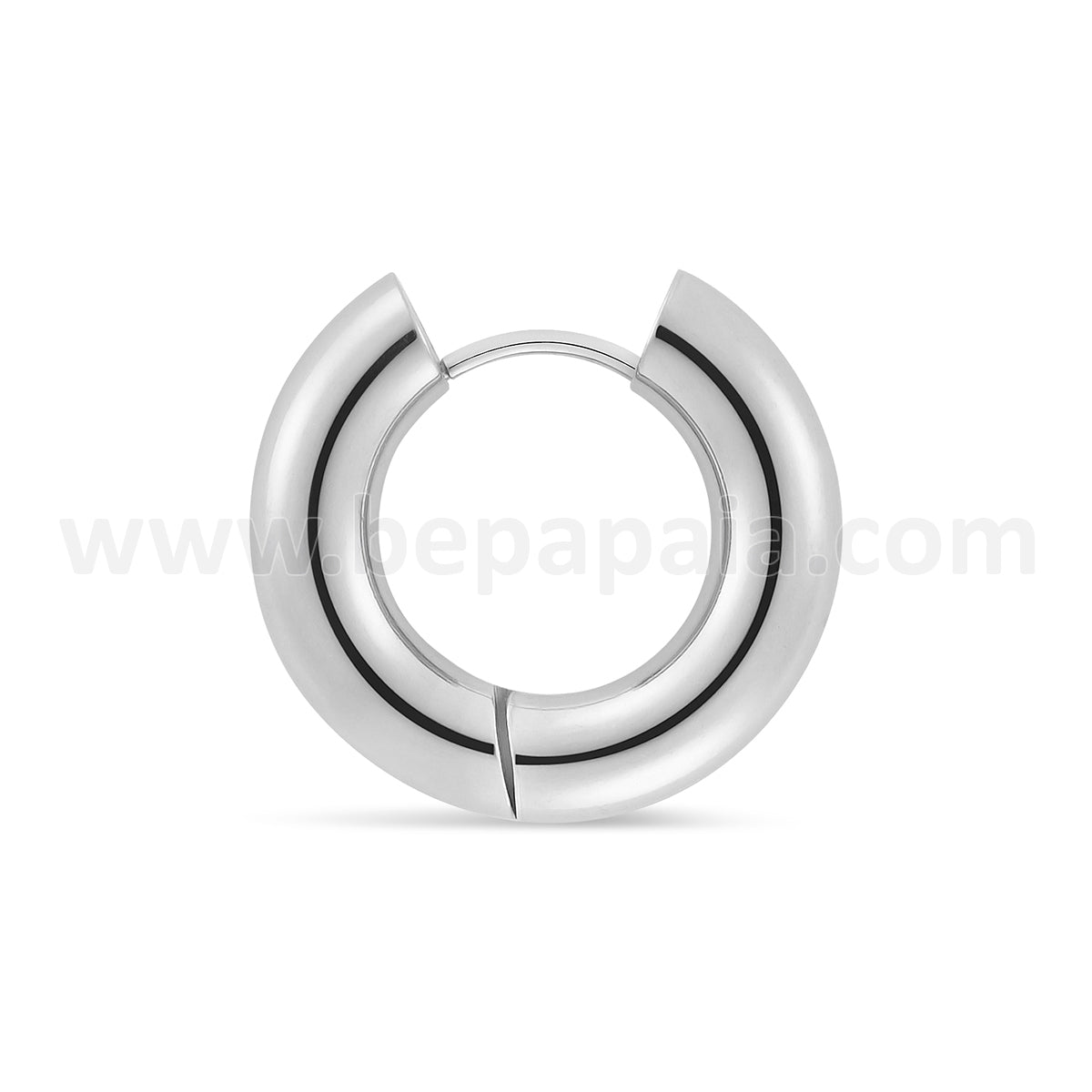 Stainless steel and black steel hoop earring 4 & 5 mm