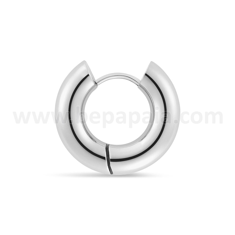 Stainless steel and black steel hoop earring 4 & 5 mm