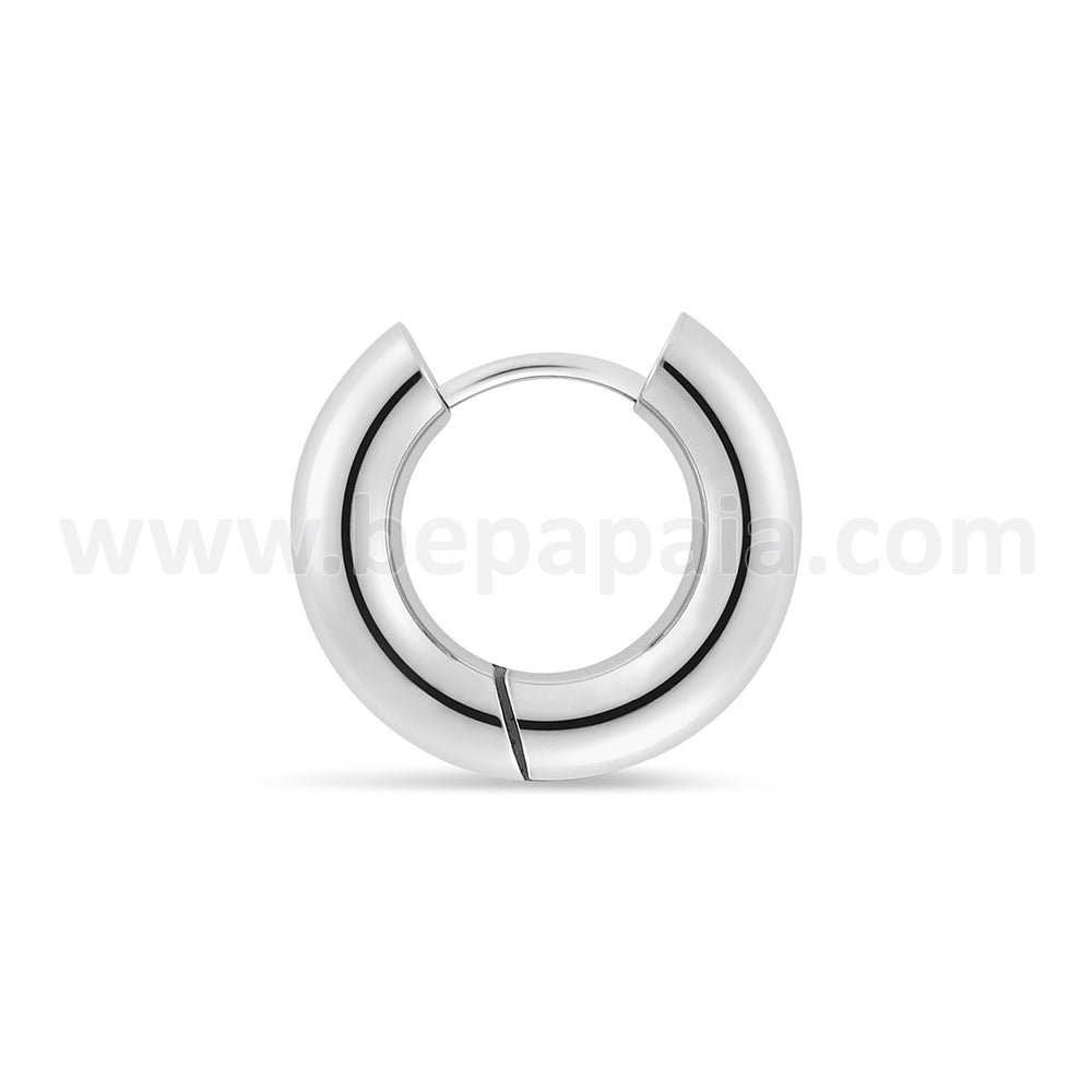 Stainless steel and black steel hoop earring 4 & 5 mm