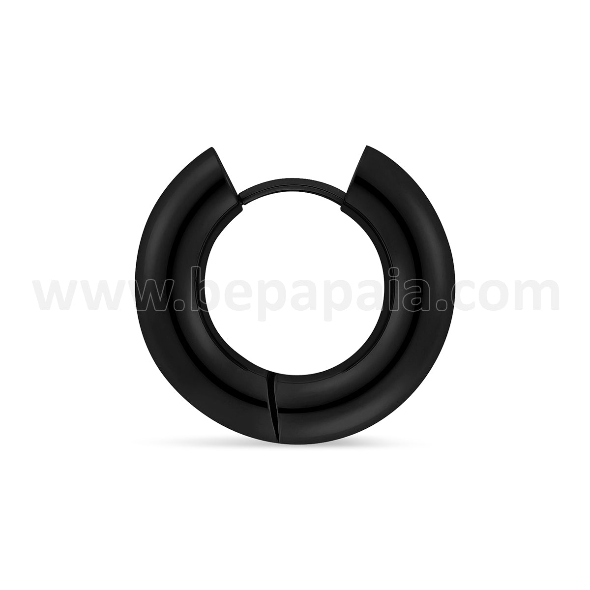 Stainless steel and black steel hoop earring 4 & 5 mm