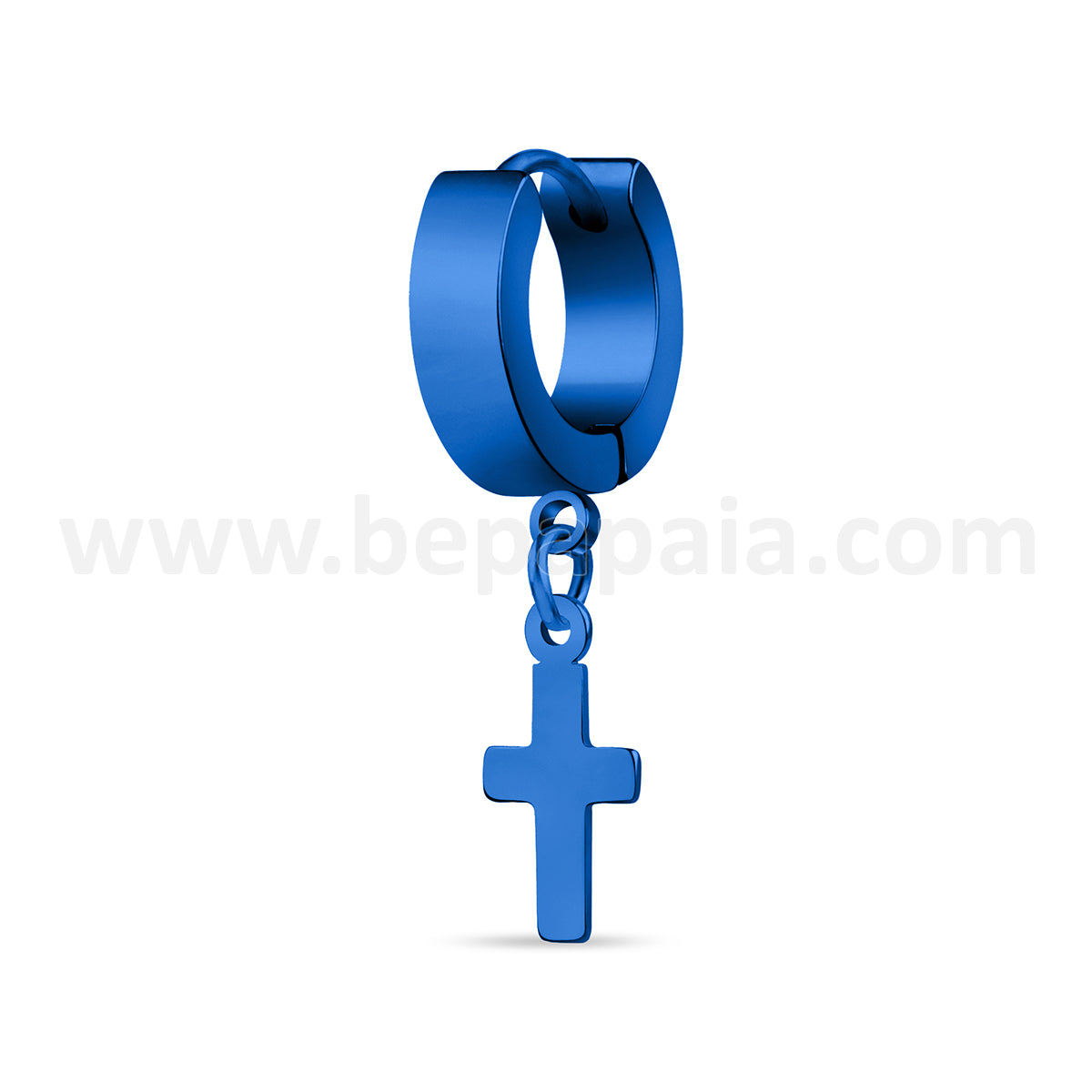 Stainless steel huggie hoop earring with cross 5 colours