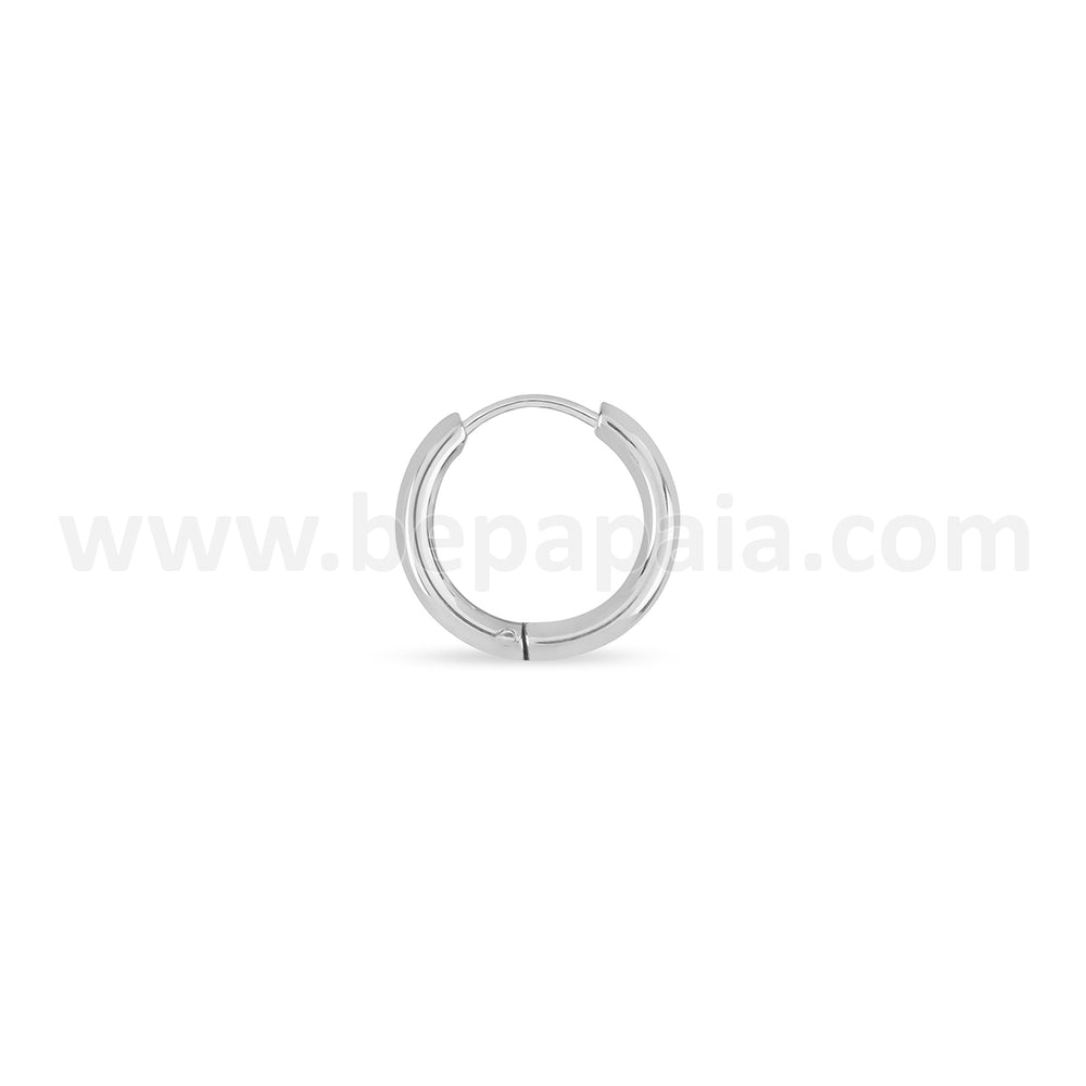 Steel hoop earring 2mm (10-18mm)