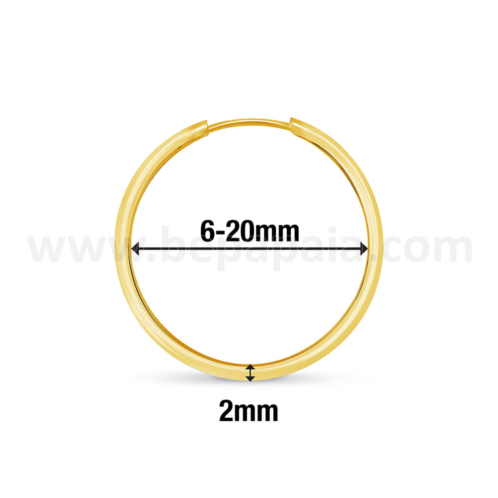 Anneau Créole en acier doré de 2mm