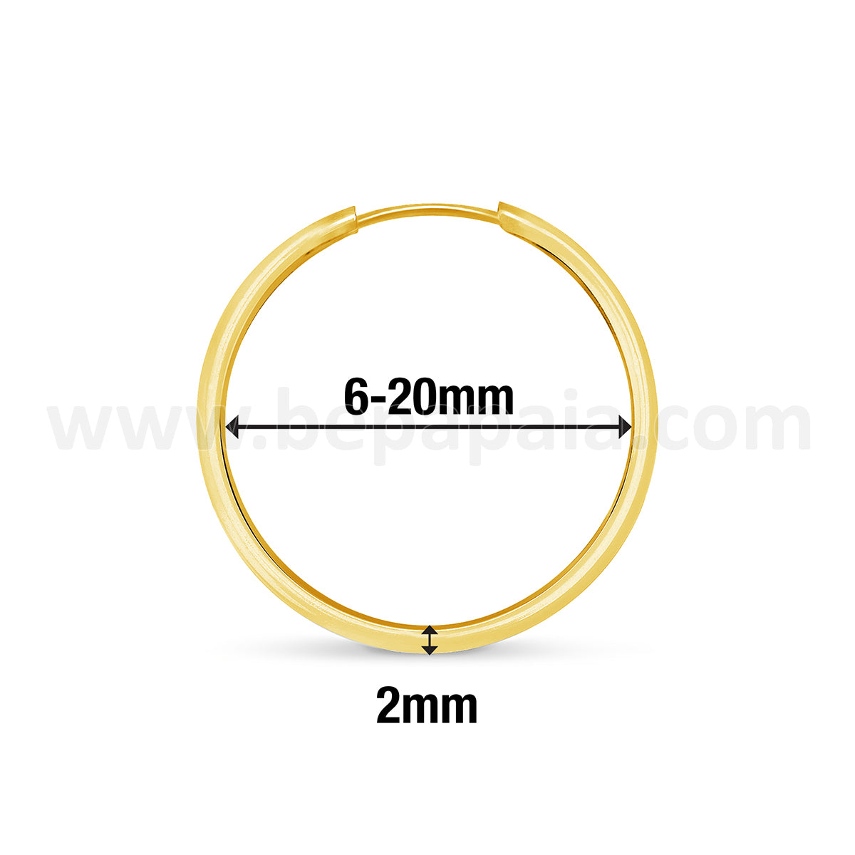 Cerchio in acciaio dorato da 2 mm