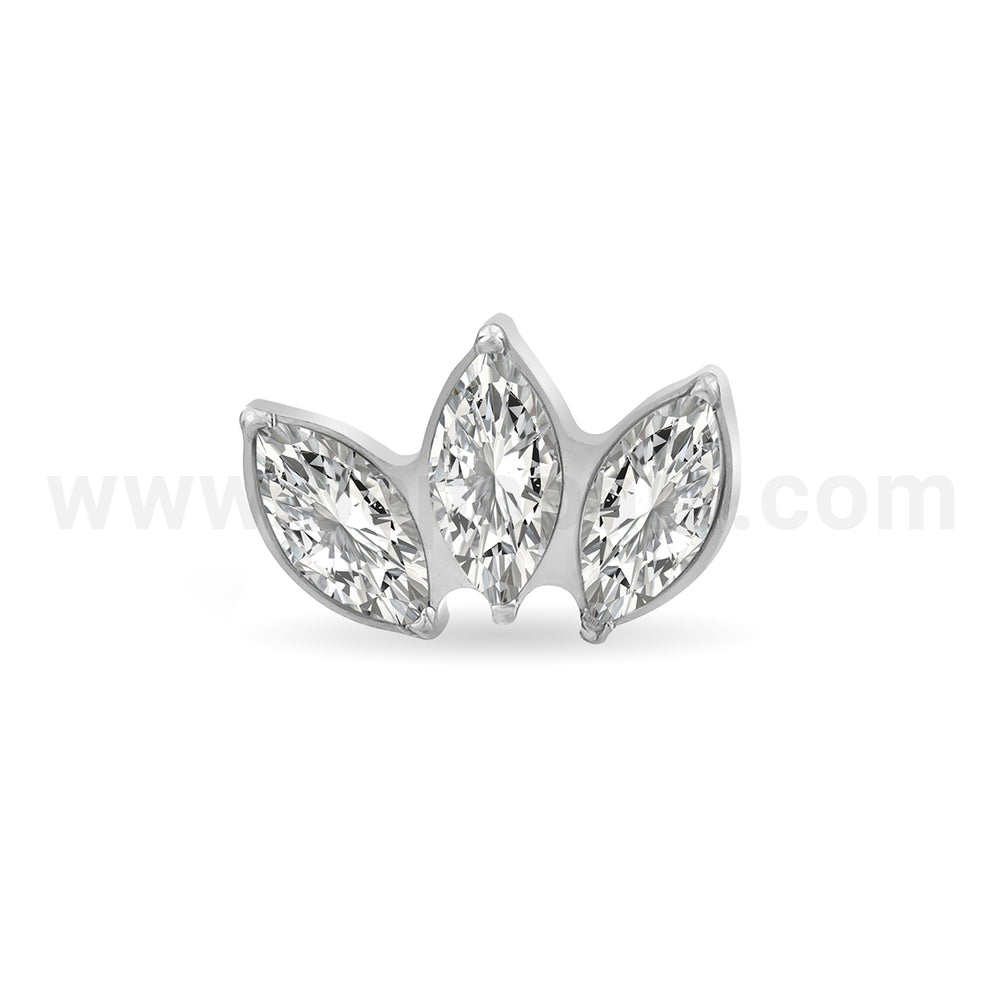 Titanium ear piercing marquise lotus