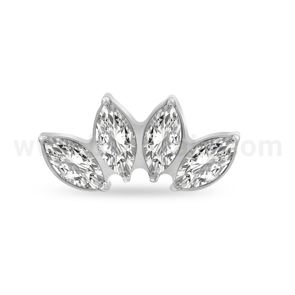 Titanium ear piercing marquise lotus