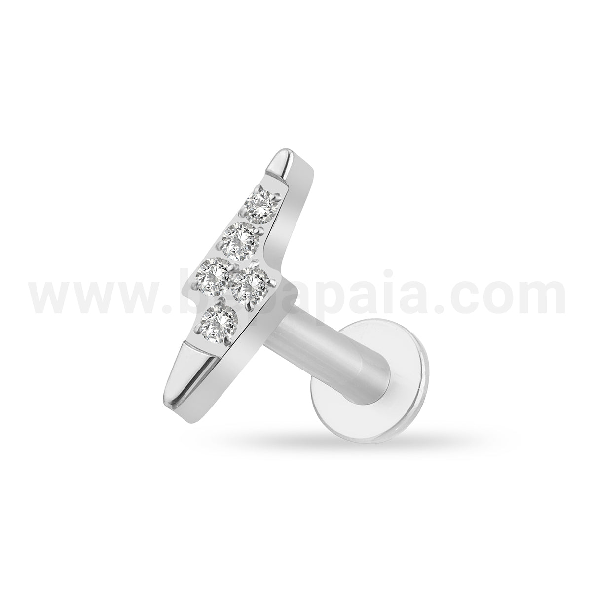 Titanium glam ear piercing with gems