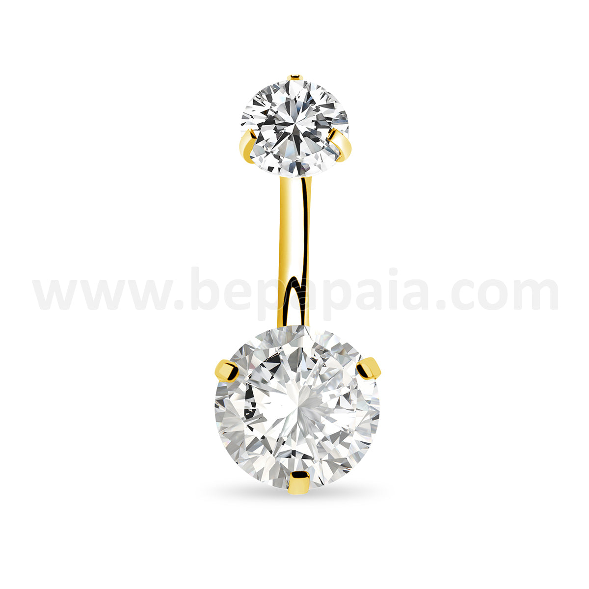 Surgical steel belly ring with gems