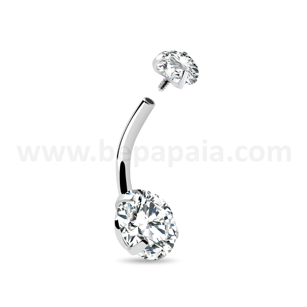 Surgical steel belly ring with gems