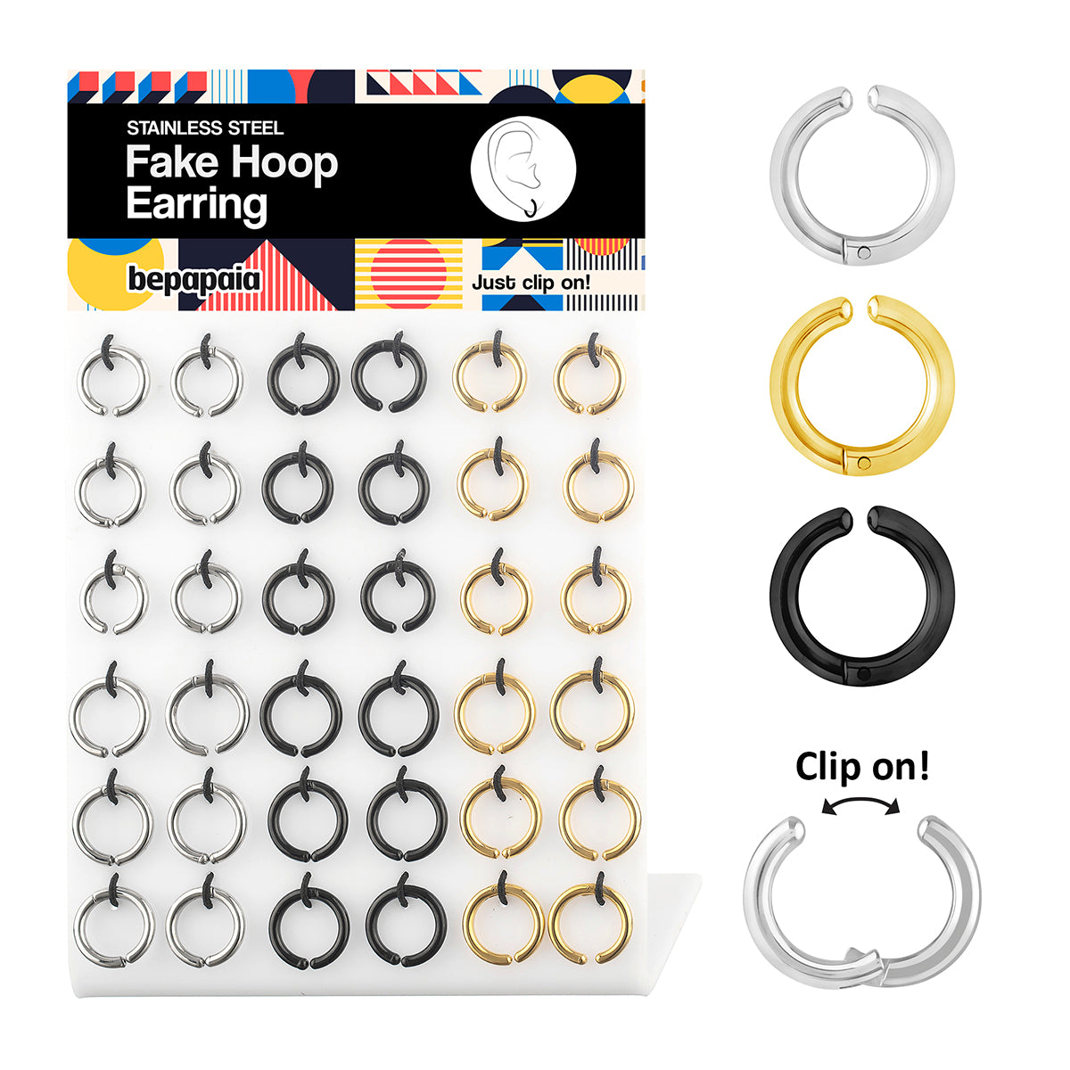 Fake hoop earrings