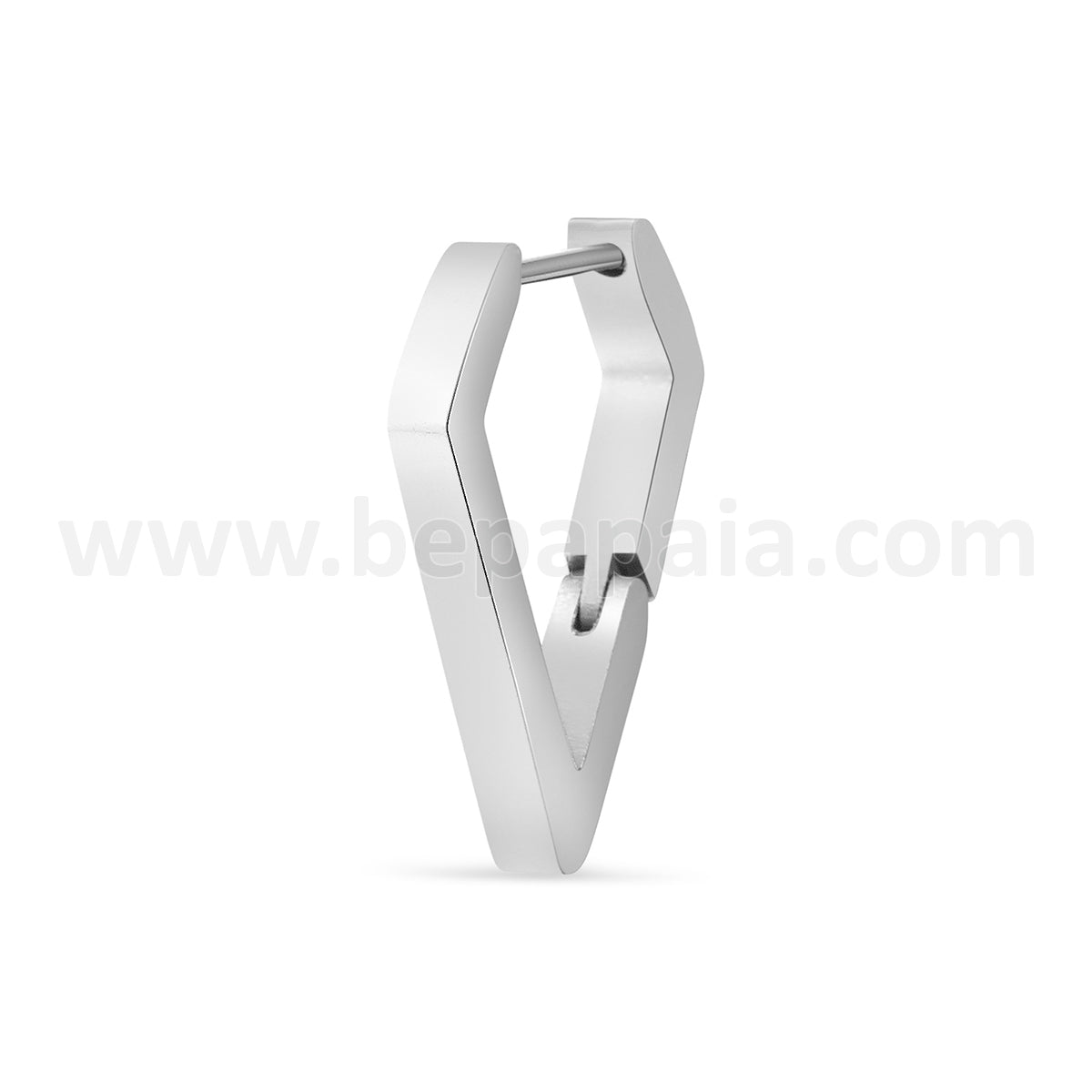 Stainless steel hoop earring diamond shape