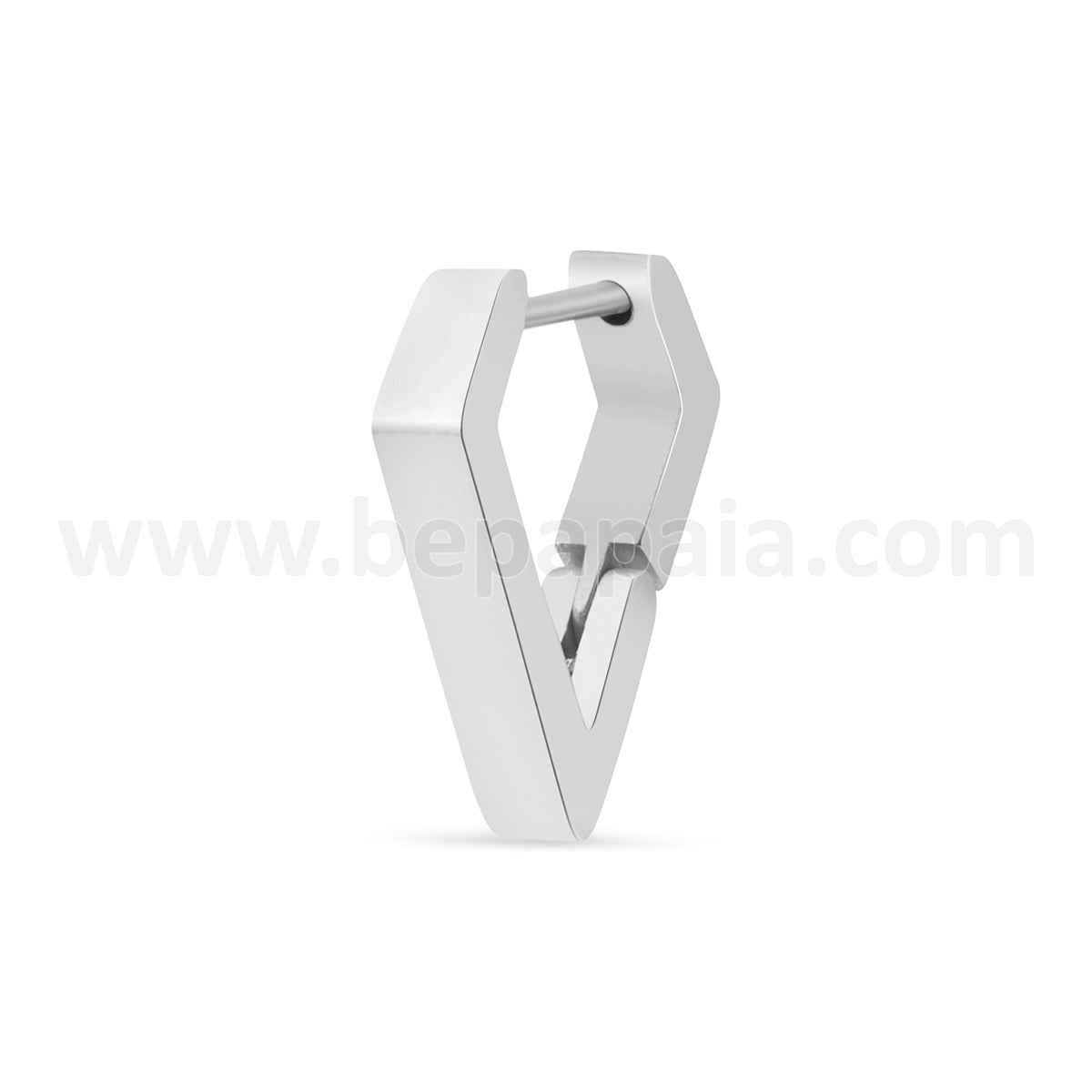 Stainless steel hoop earring diamond shape