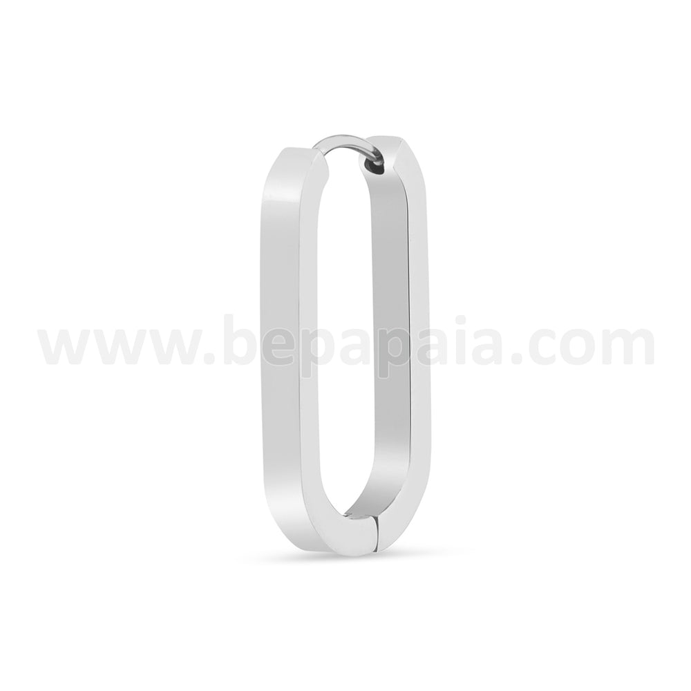 Stainless steel hoop earring link shape