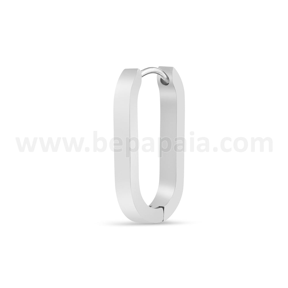 Stainless steel hoop earring link shape