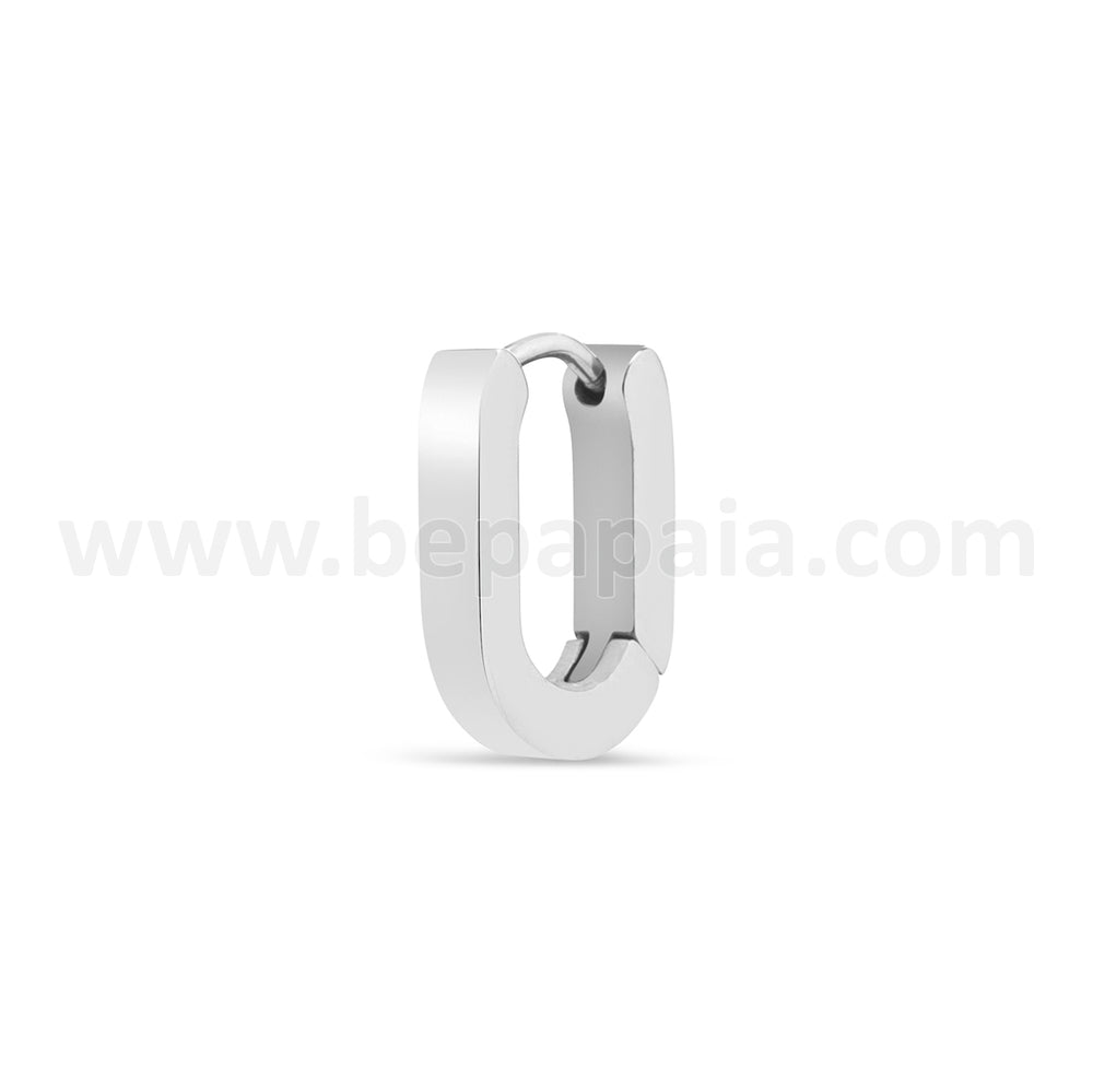 Stainless steel hoop earring link shape