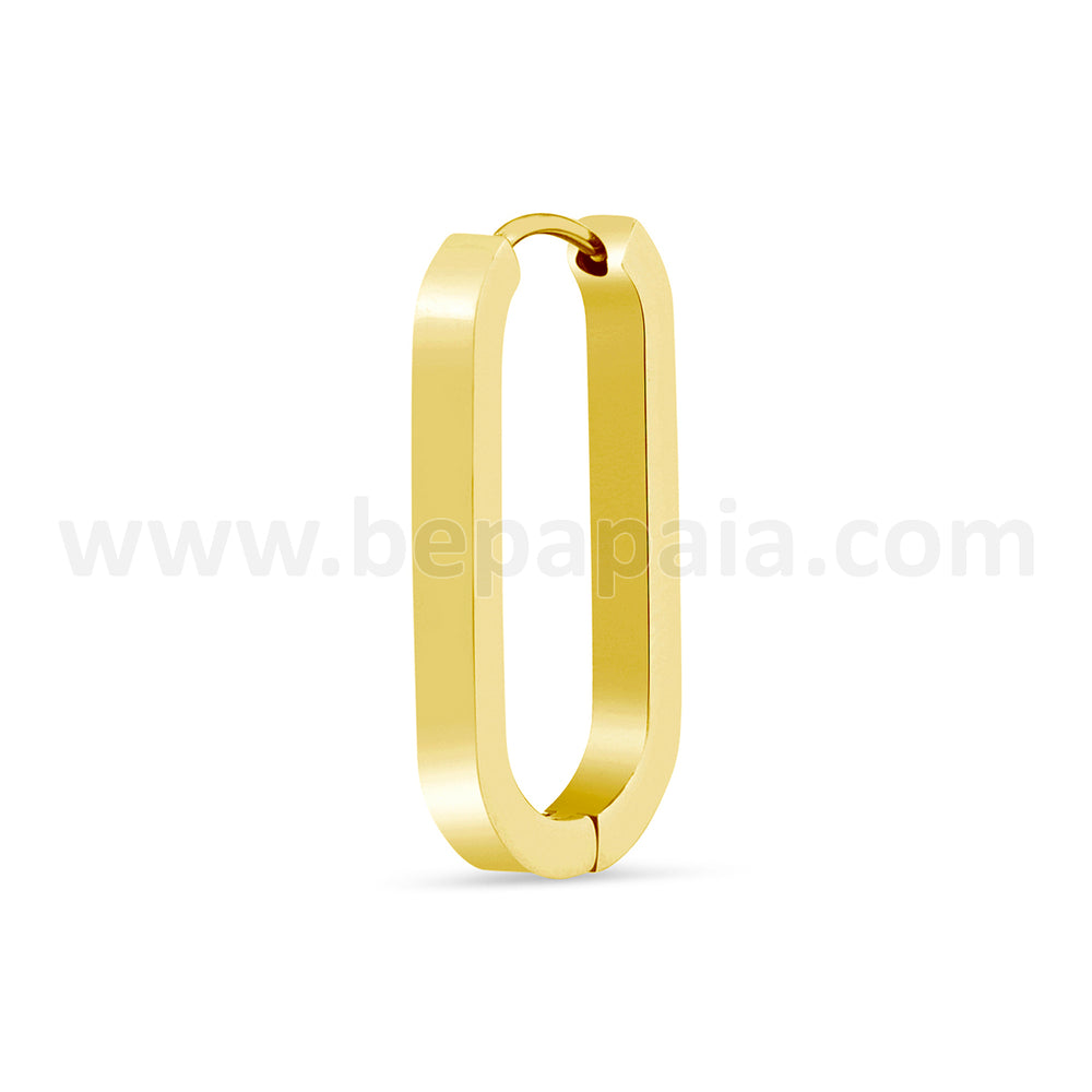 Stainless steel hoop earring link shape