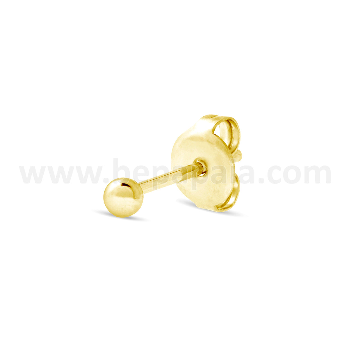 Gold Steel ear stud with ball