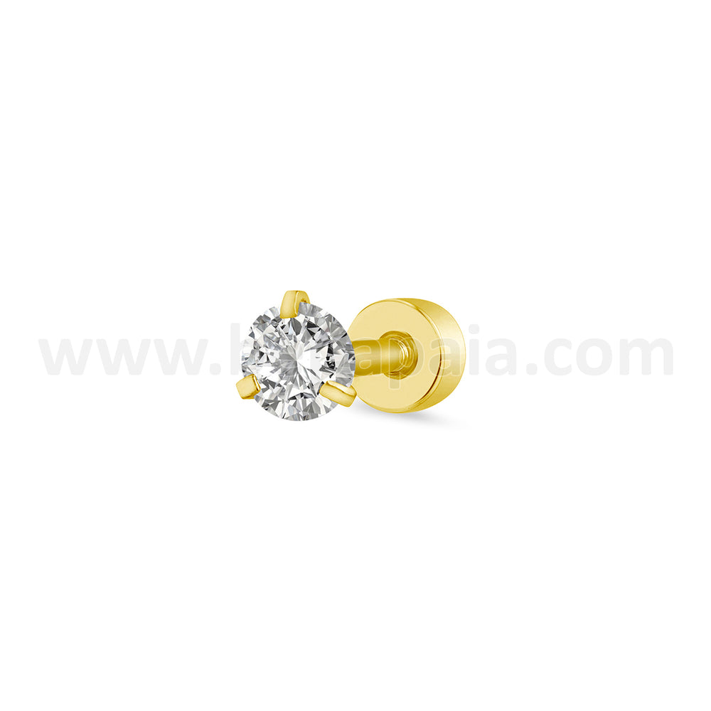 Fake plug with prong-set cubic zirconia