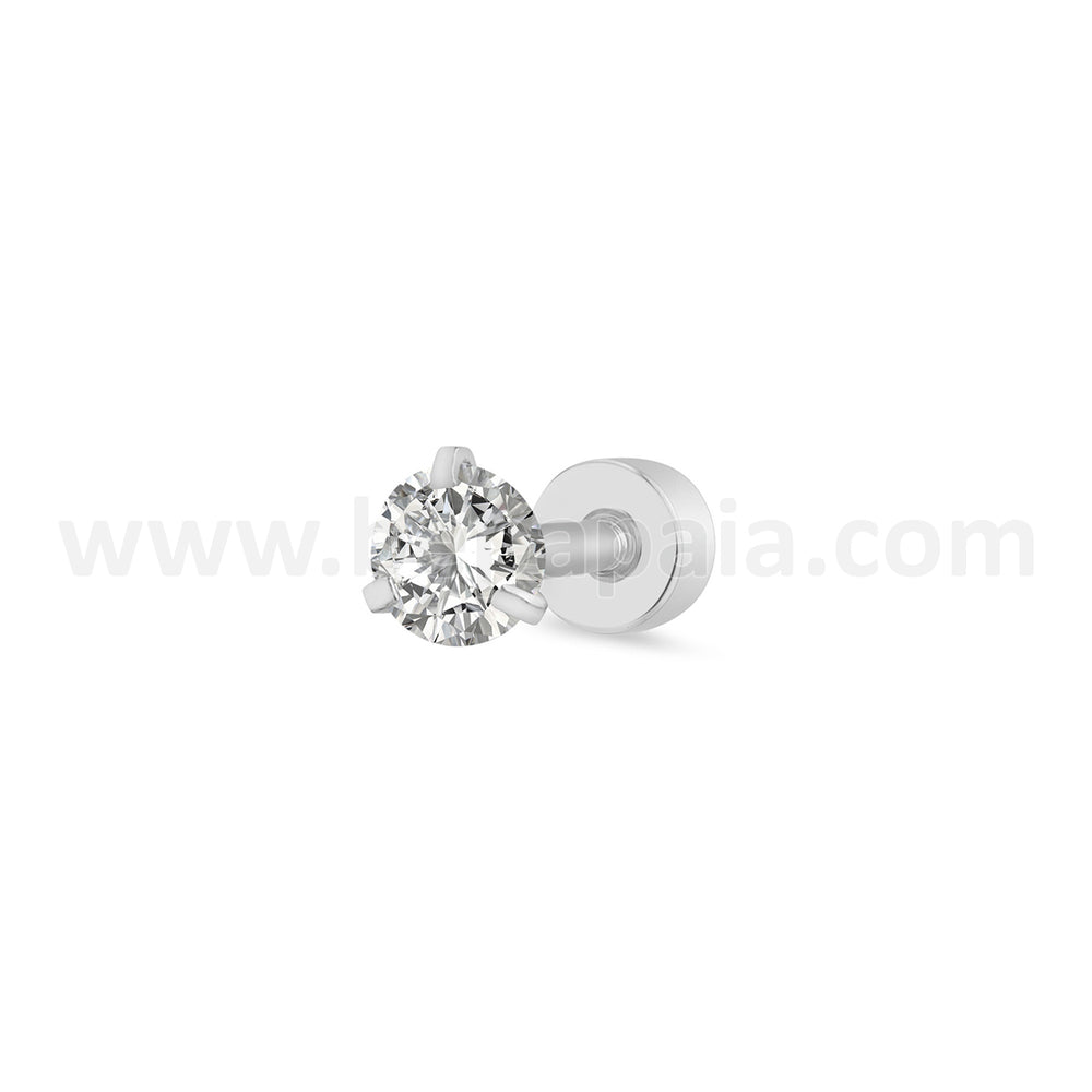 Fake plug with prong-set cubic zirconia