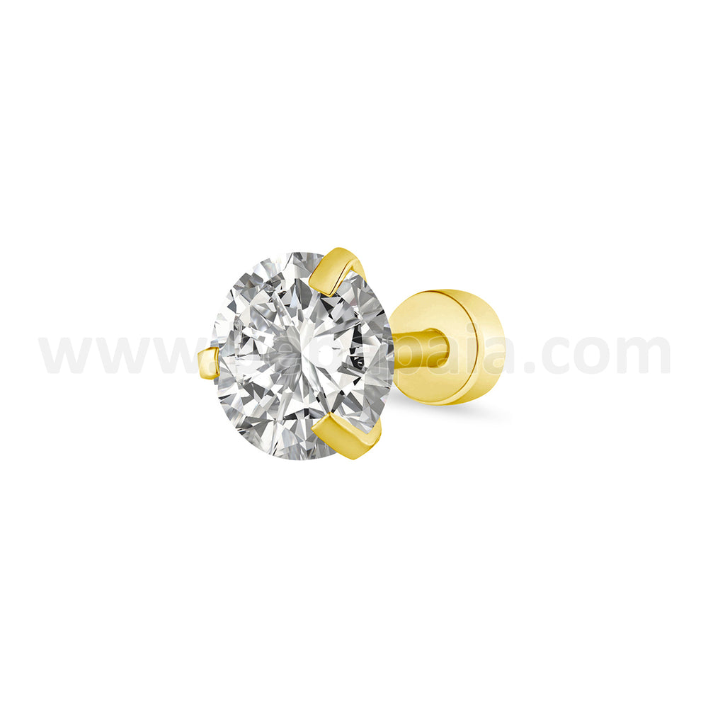 Fake plug with prong-set cubic zirconia