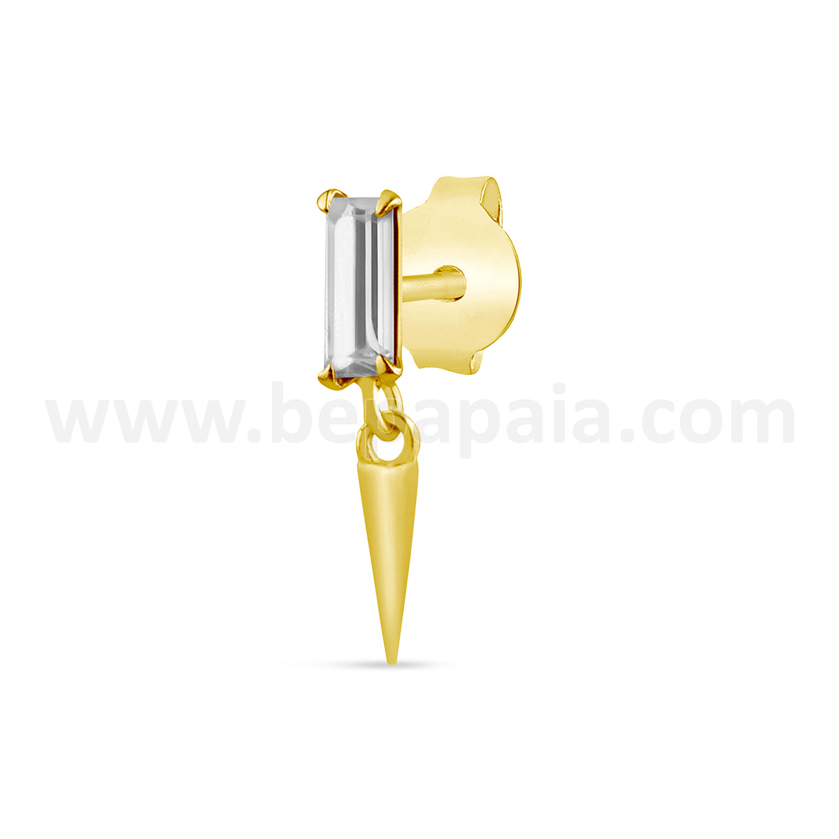 Ear stud with baguette and spike 