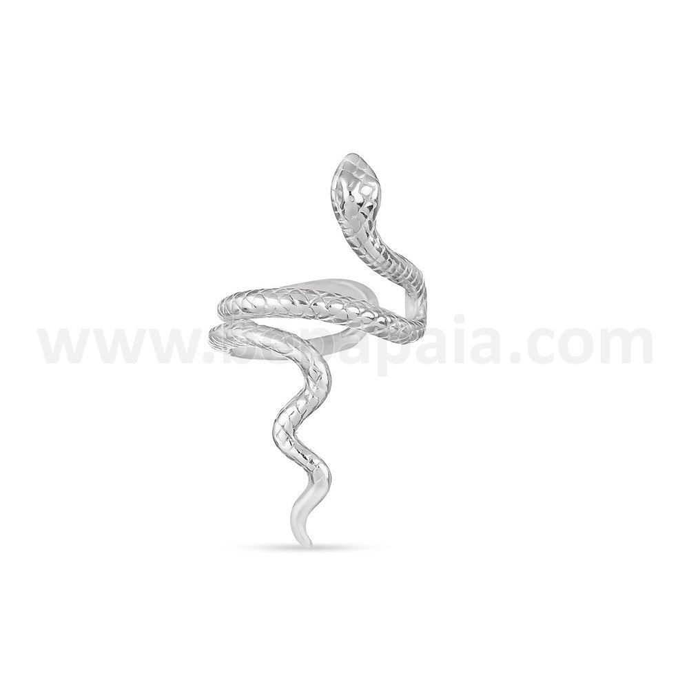 Ear Cuff of Silver Snake