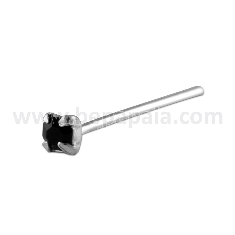 Easy to bend silver nose stud with cubic zircona mixed colors