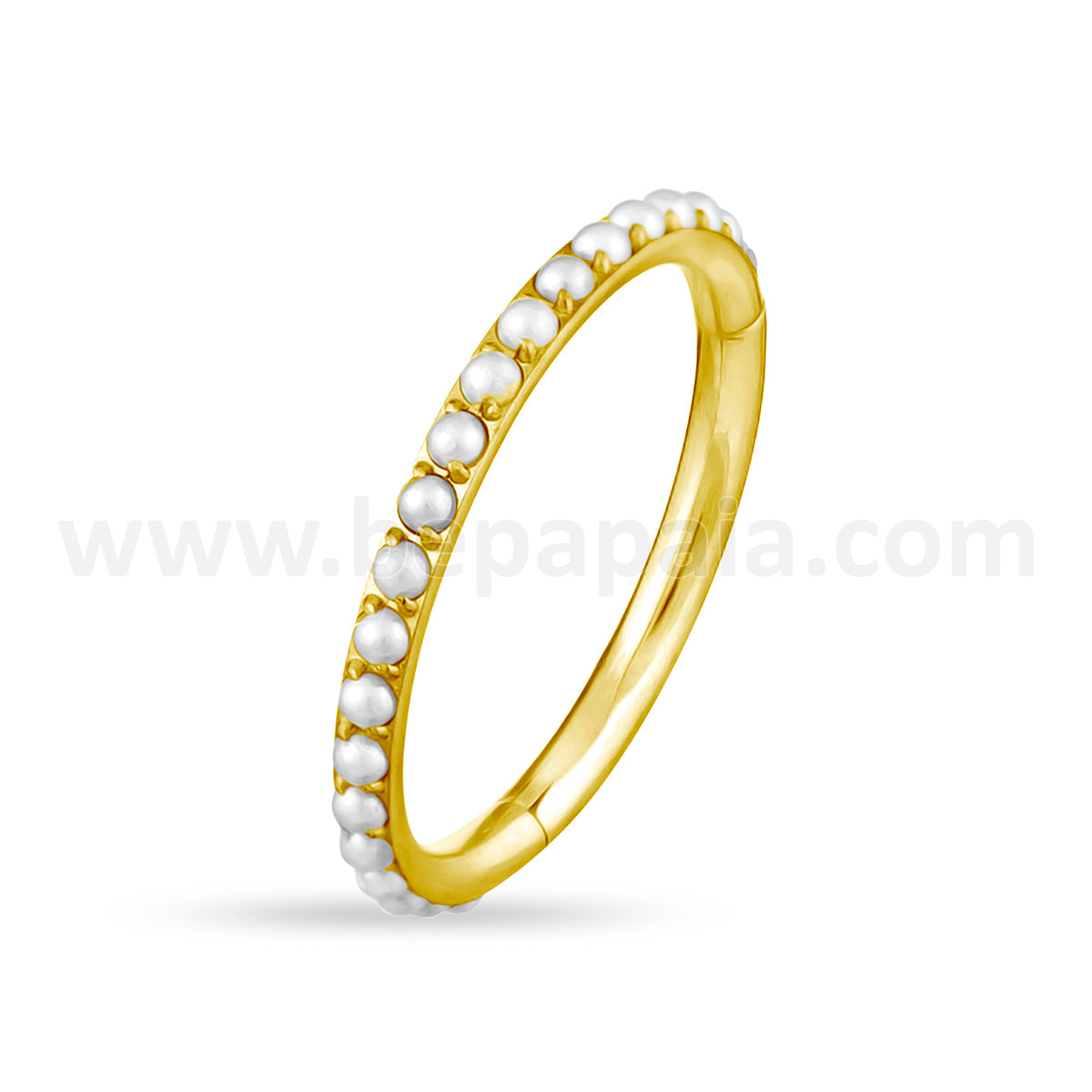 Segment ring with pearls 