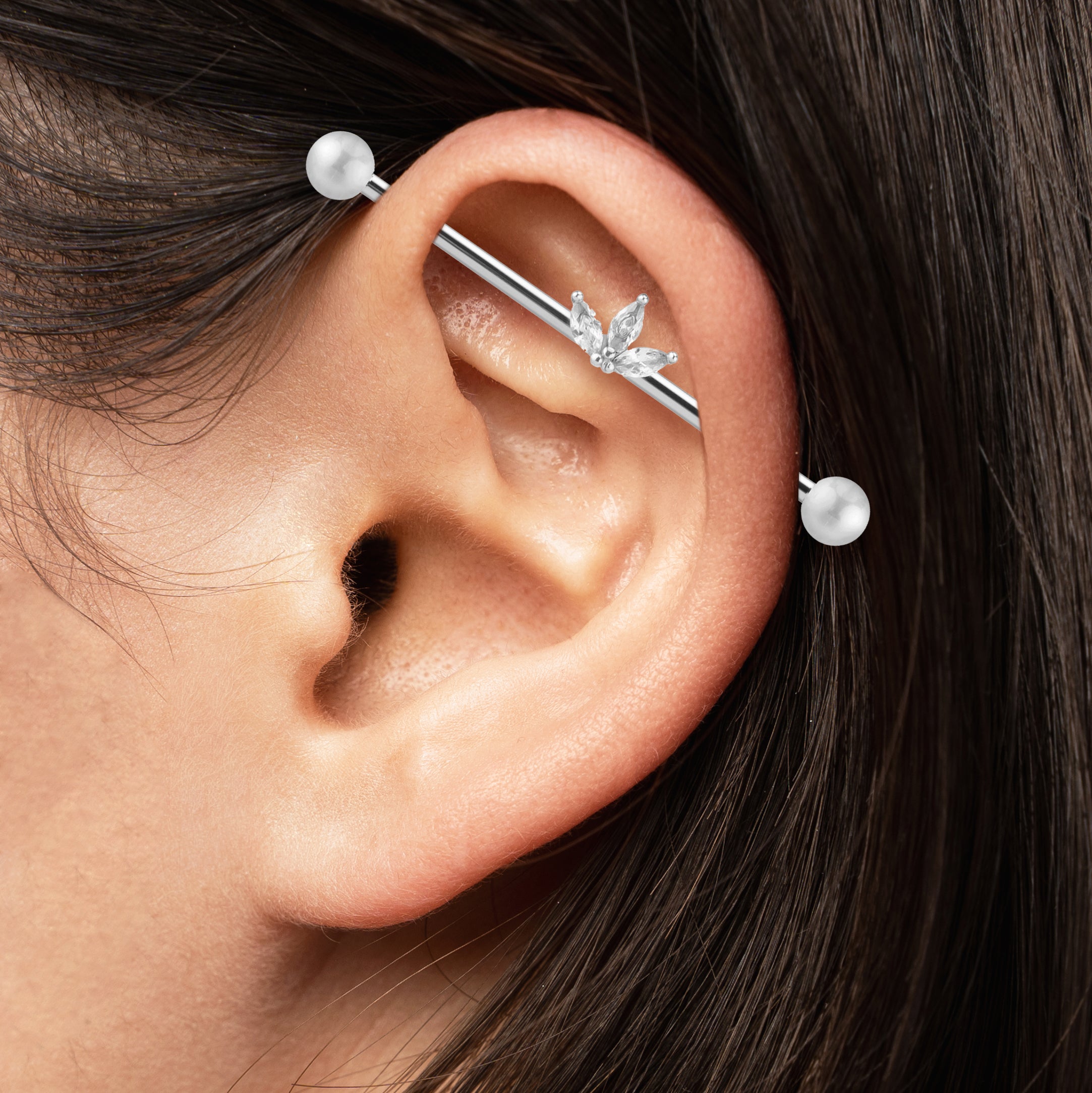 Industrial piercing with marquise