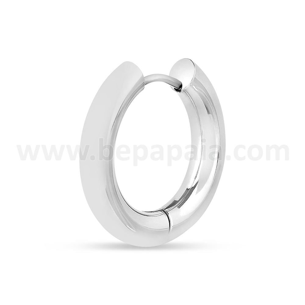 Stainless steel thick hoop earring