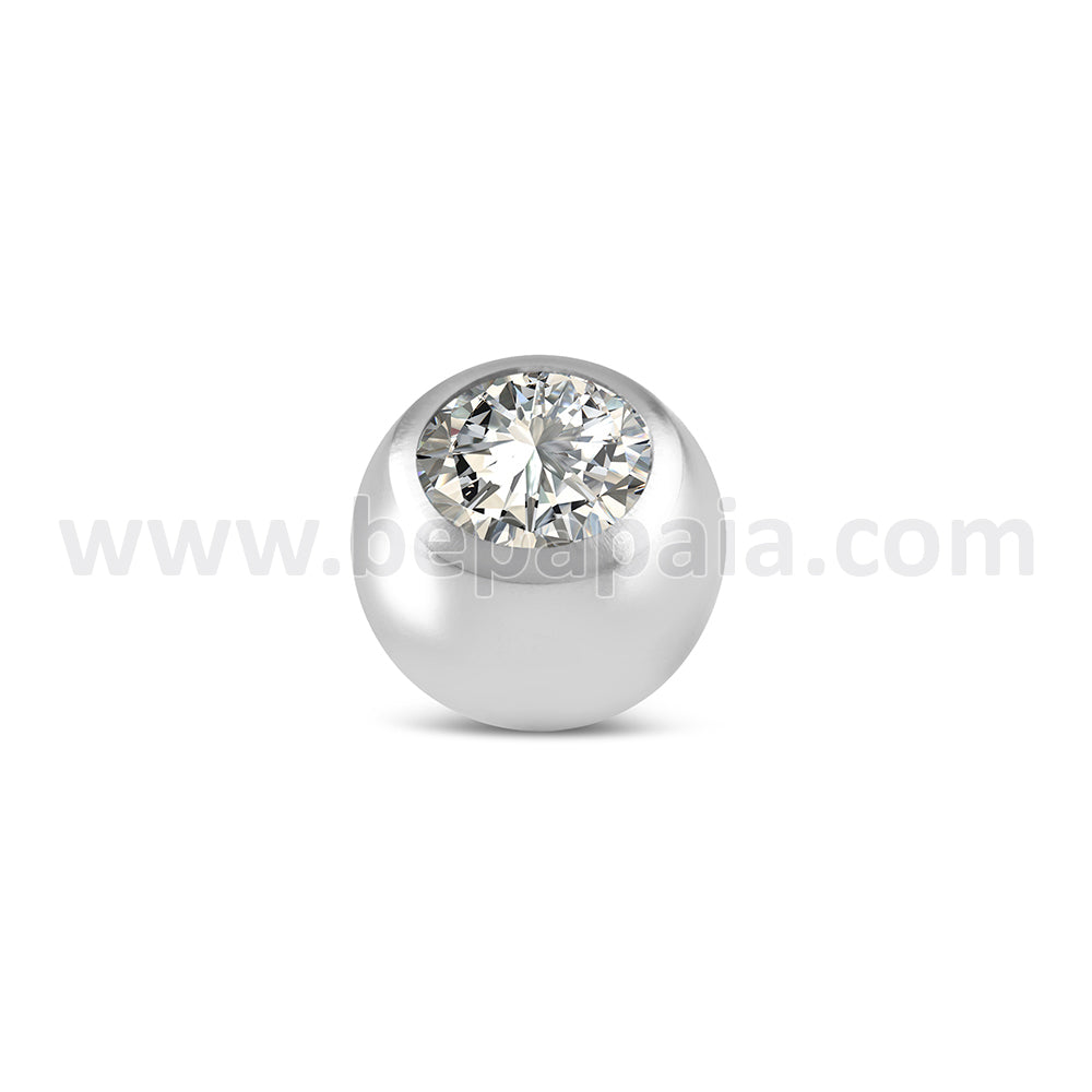 Surgical Steel ball with gem assorted colors 1.2mm