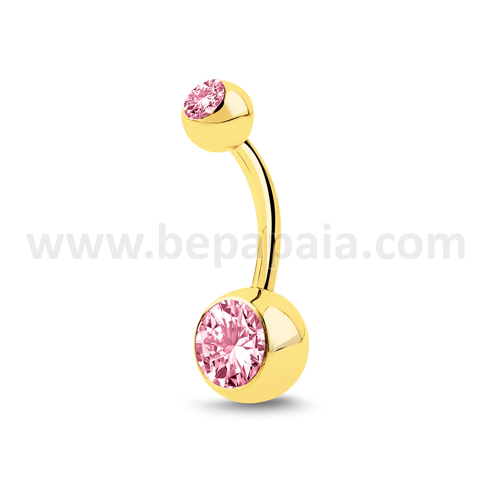 Gold steel belly banana with 2 gems assorted colors