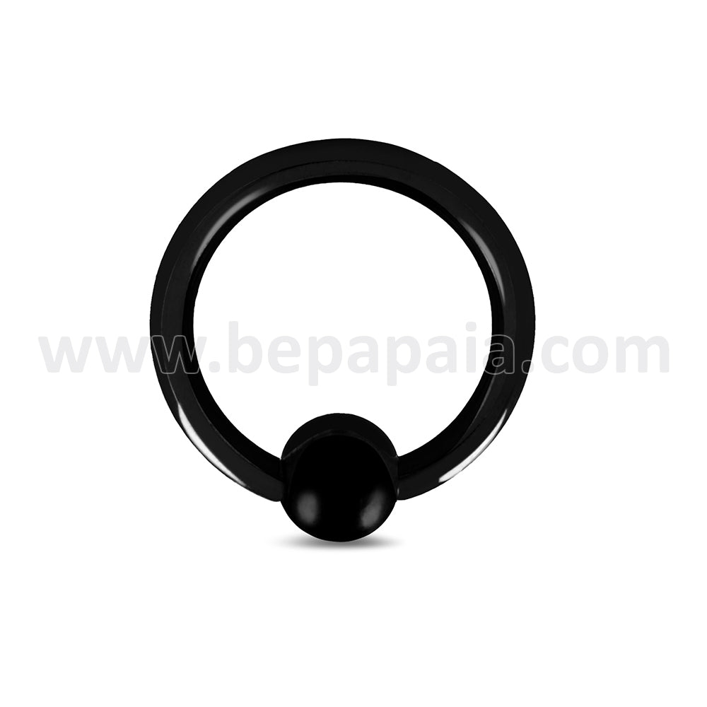 Black Surgical Steel ball closure ring 2mm