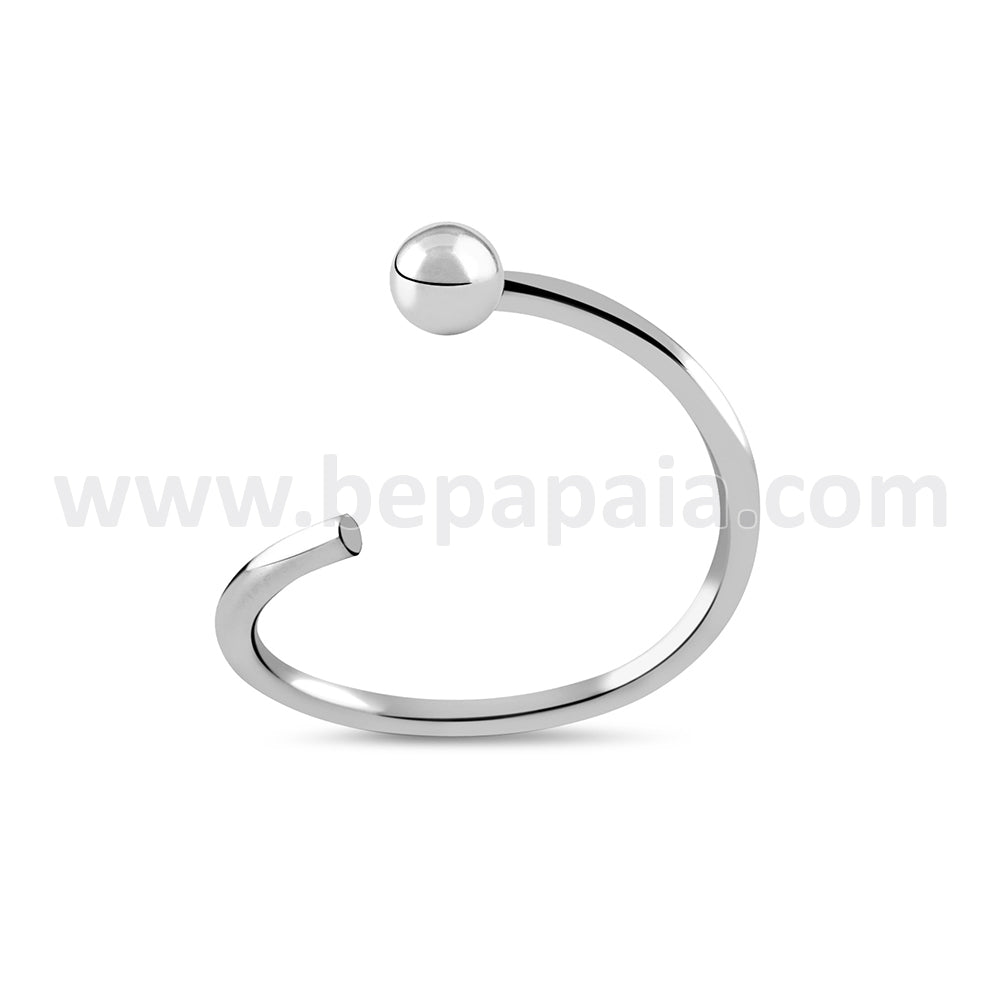 Surgical Steel flexible ring 1 side bead 0.8 & 1.0mm