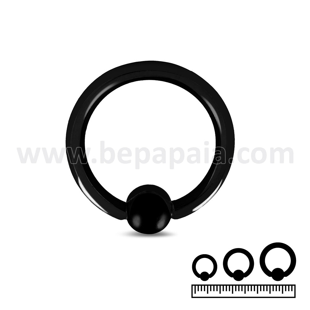 Black Surgical Steel ball closure ring 1.0 & 1.2mm