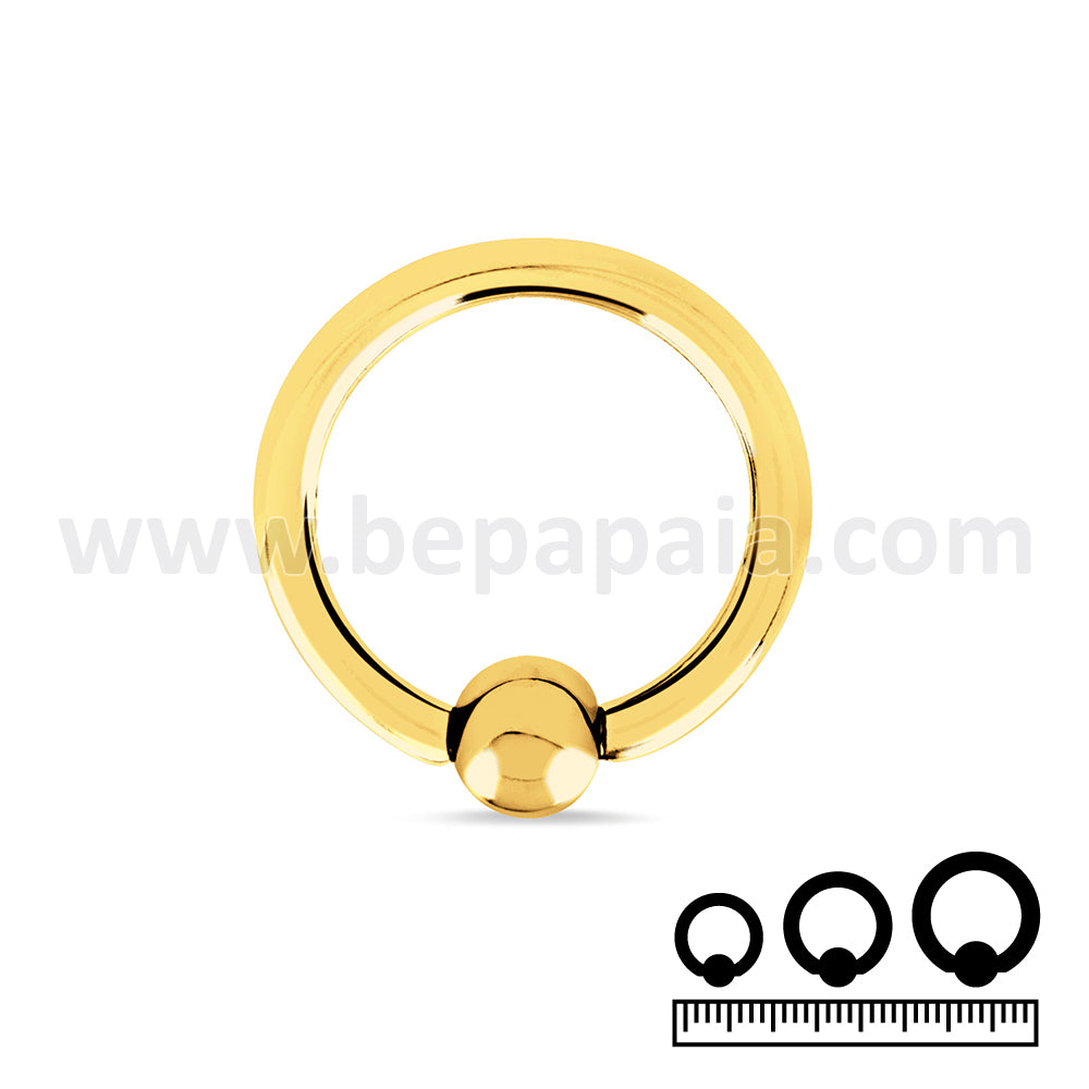 Gold steel ball closure ring 1.0 & 1.2mm