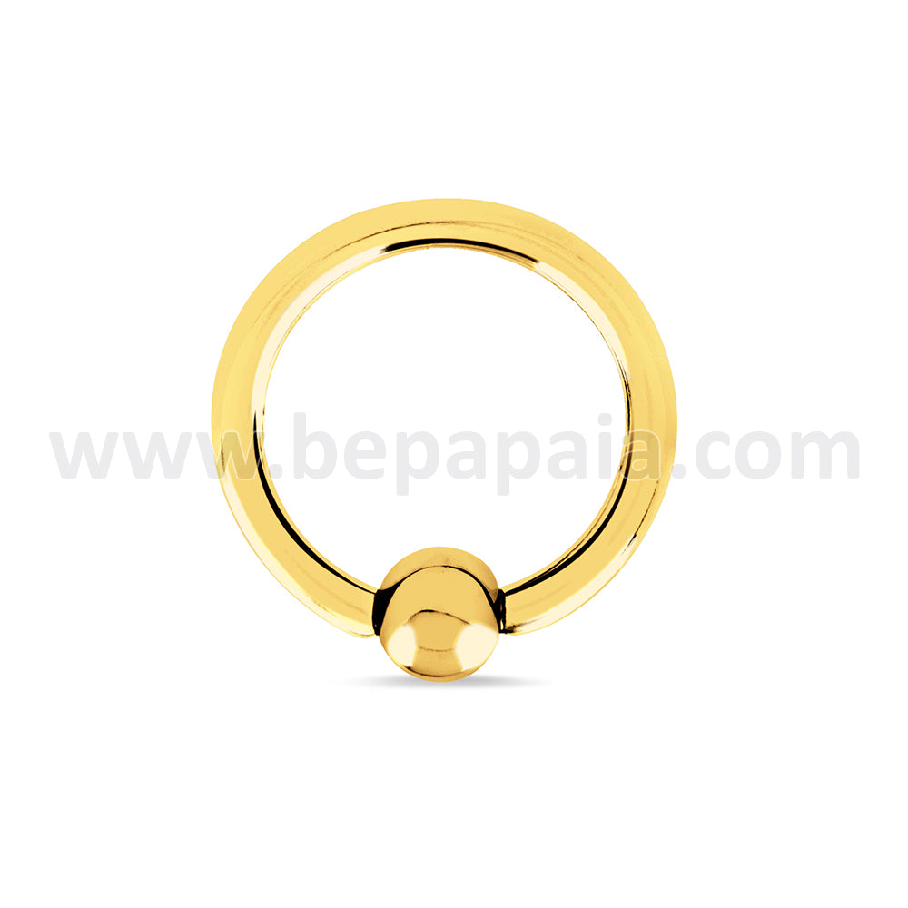 Gold steel ball closure ring 1.0 & 1.2mm