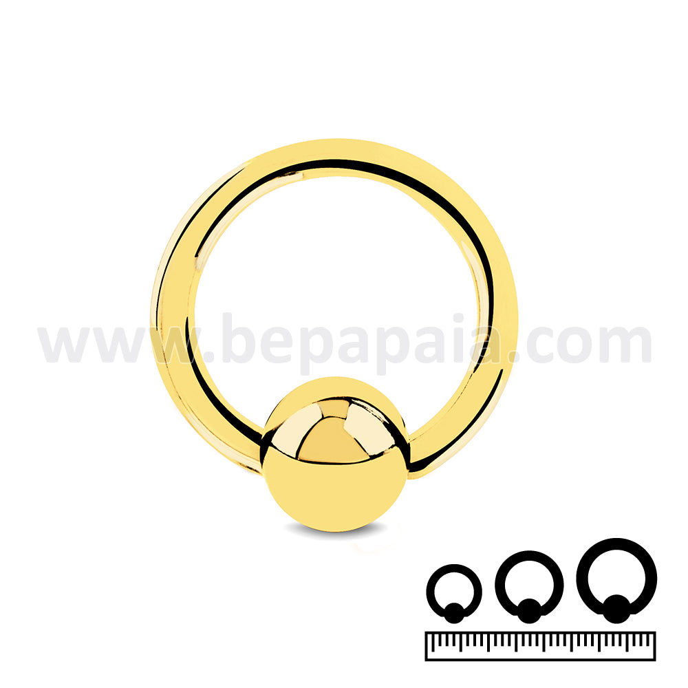 Gold steel ball closure ring 1.6mm