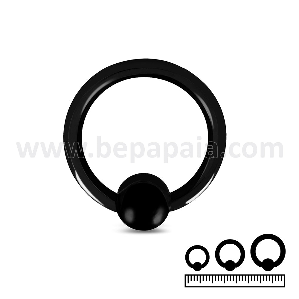 Black Surgical Steel ball closure ring 1.6mm