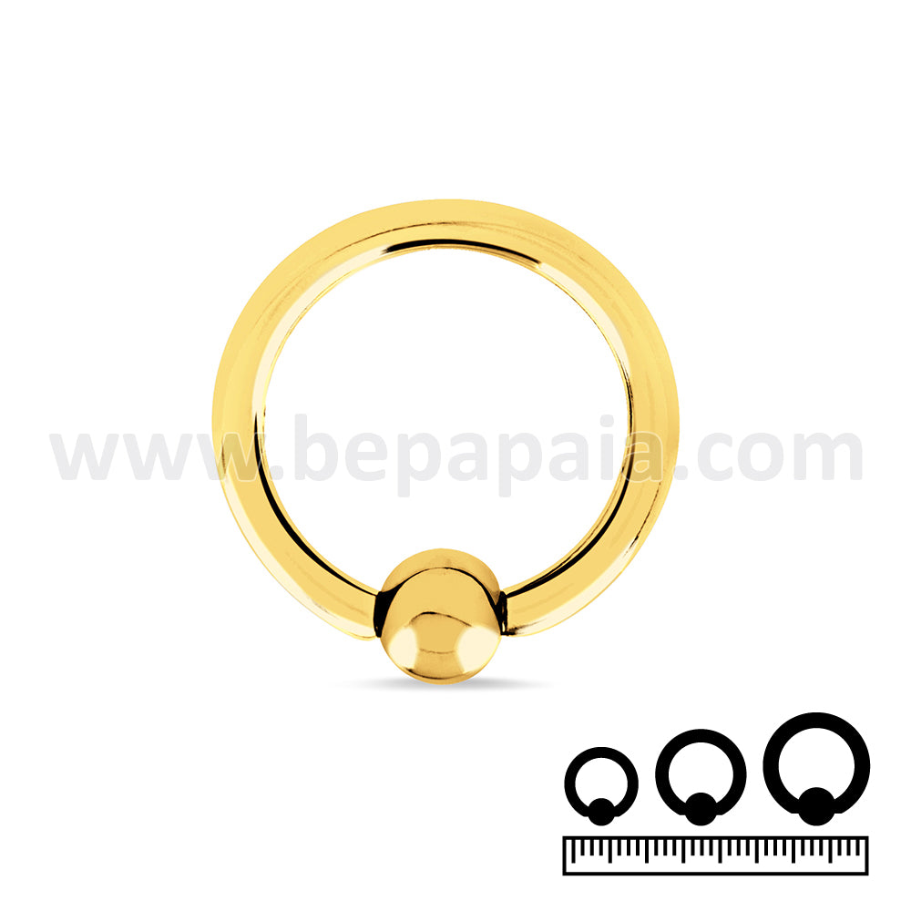 Gold steel ball closure ring 2mm