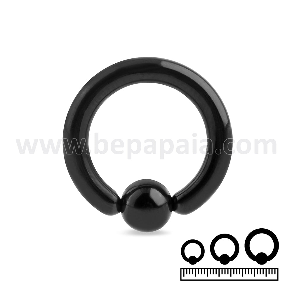 Black Surgical Steel ball closure ring 3mm
